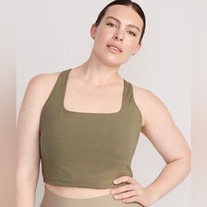 NWT! Fir Tree Light Support PowerChill Cross-Back Longline Sports Bra -Size XS🤎